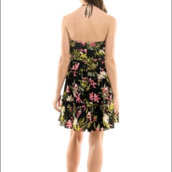 NICOLE MILLER PRESLEY CHIFFON TIERED HALTER DRESS - Picture 4 of 6